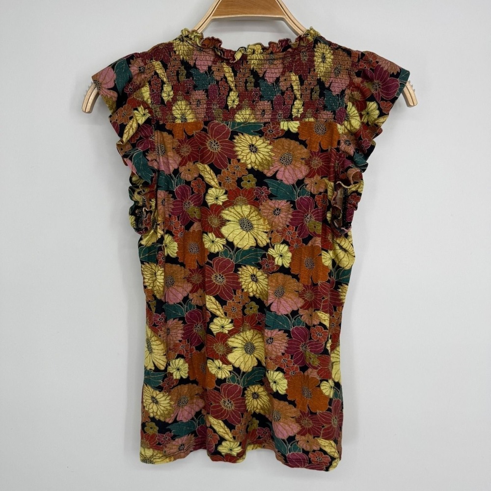 Nation LTD Habiba Tank Top Medium Ruffle Sleeve Smocked Floral Boho Cottagecore - Picture 7 of 10